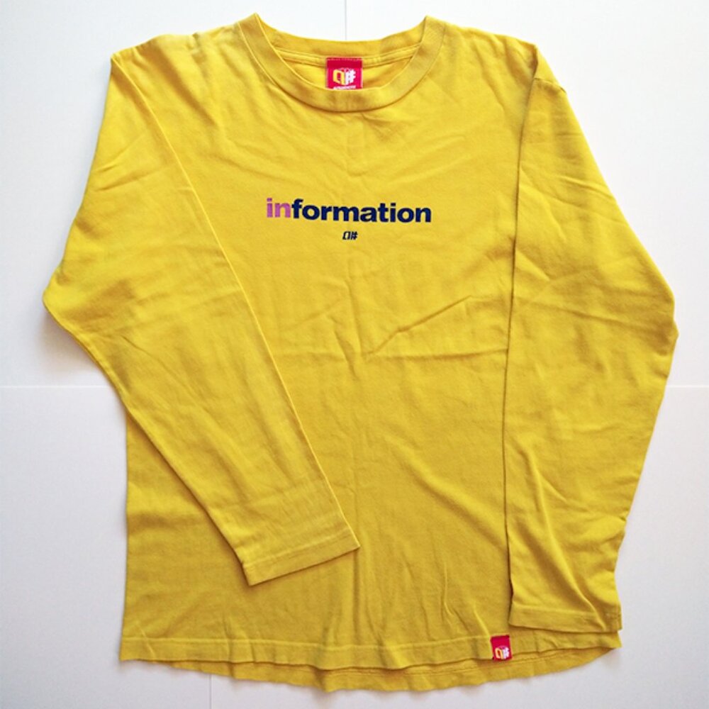 Alphanumeric Information Long Sleeve Tee Shirt L/S Deadstock Vintage Skateboard